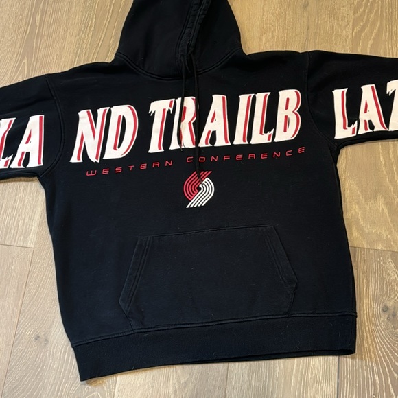 Unk Portland Trail Blazers Black Hoodie L Print NBA - Picture 4 of 14